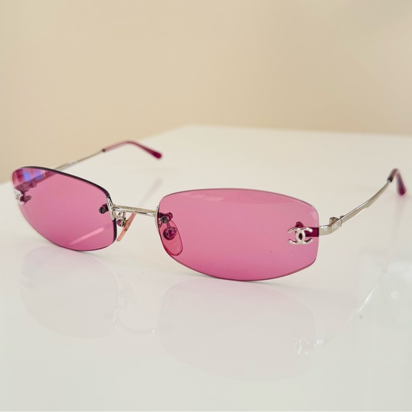 RARE🍒Vintage Chanel purple 4002 rimless sunglasses - Picture 1 of 8